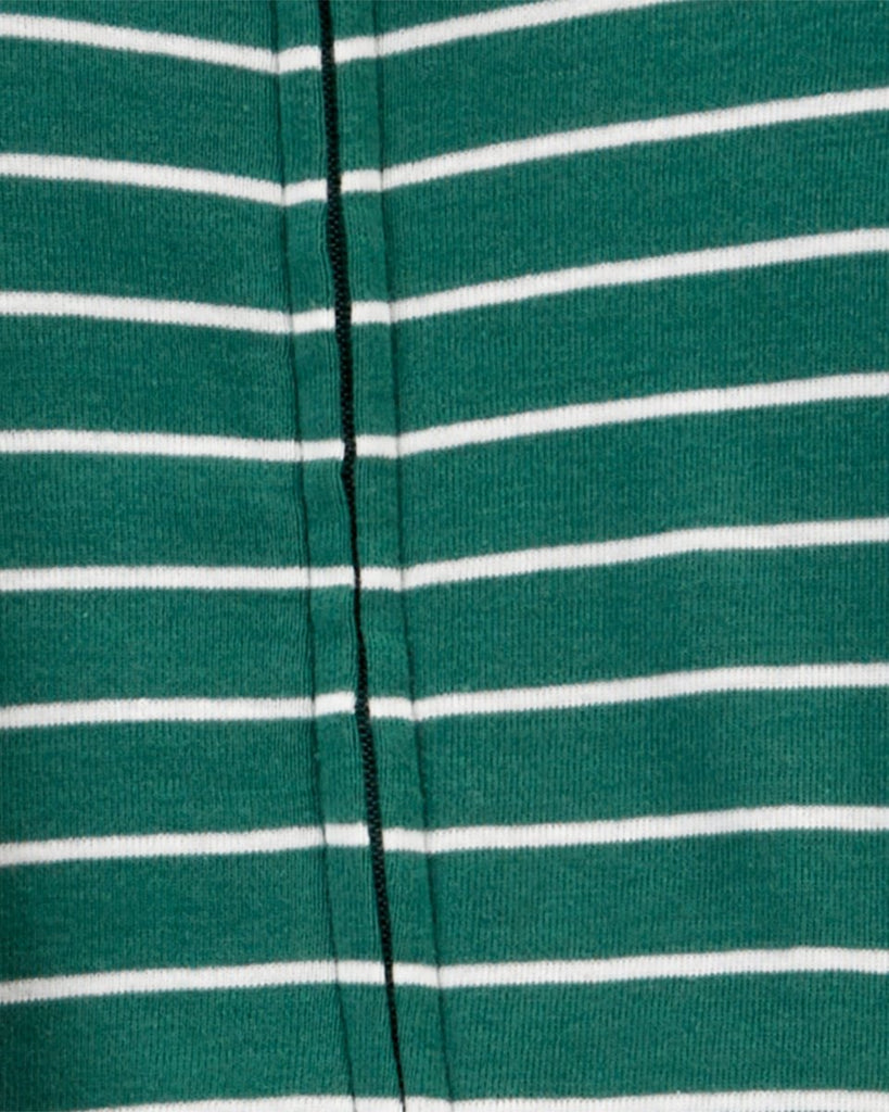Set de 2 pijamas enterizos de algodón con pies, diseños de dinosaurios y rayas en verde - Carter's