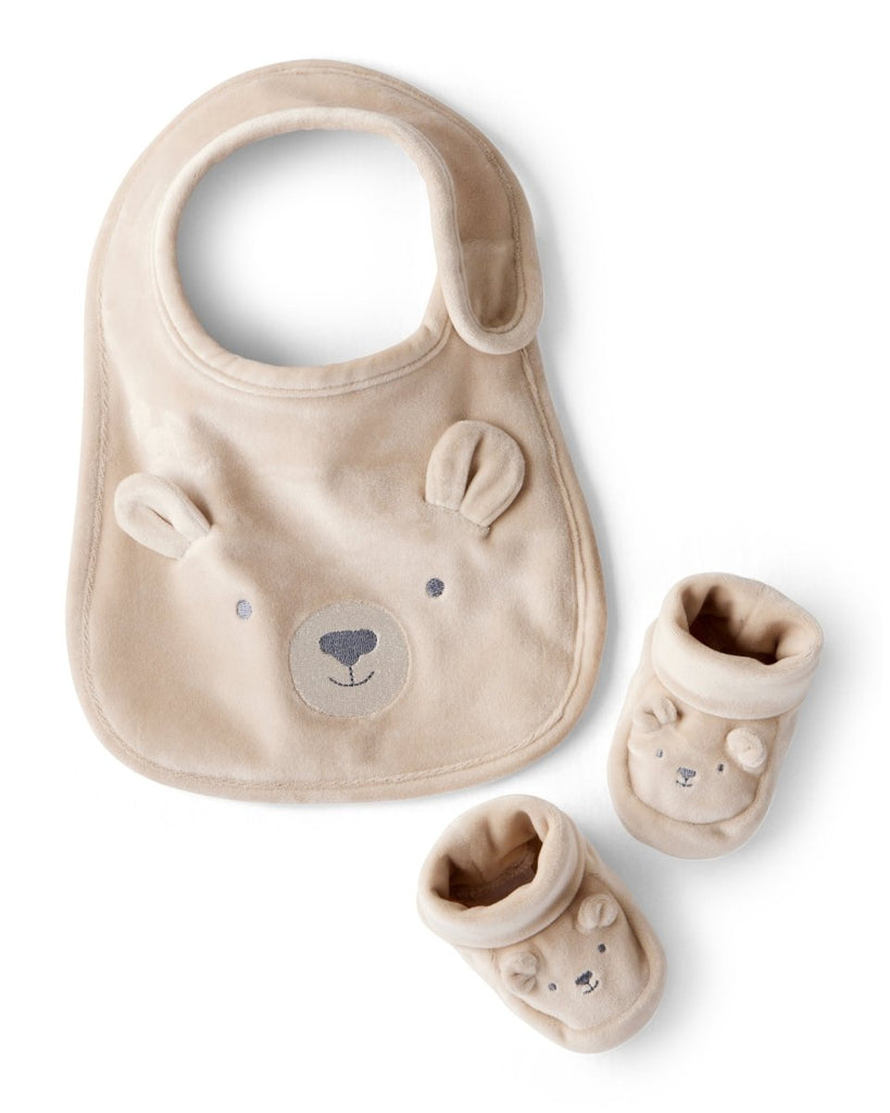 Set de babero y botitas con osito - Carter's