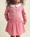 Sudadera de polar con cuello de ganchillo, rosa