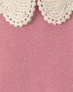 Sudadera de polar con cuello de ganchillo, rosa - Carter's