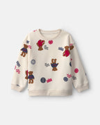 Sudadera de polar con osos navideños, crema - Carter's