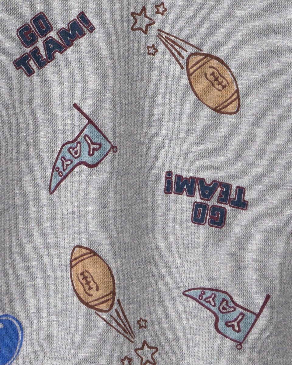 Sudadera de rizo francés «Game Day» con manga ranglan, gris - Carter's