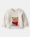 Mottled gray bear design sweatshirt for baby