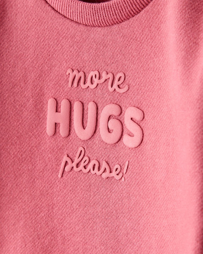 Sudadera rosa con mensaje "More Hugs Please" para bebé niña - Carter's