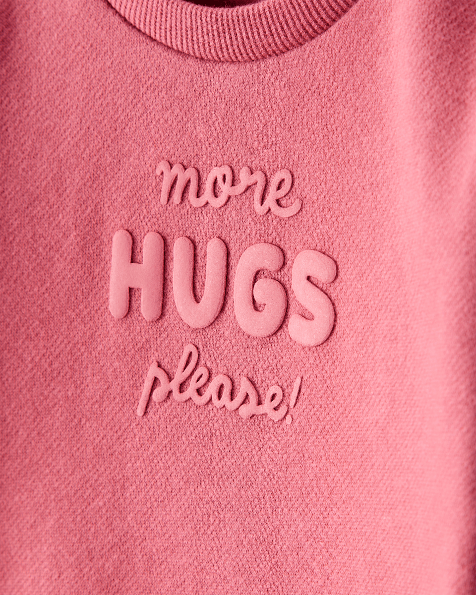 Sudadera rosa con mensaje “More Hugs Please” - Carter's
