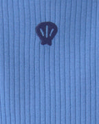 Vestido de algodón con body integrado, diseño concha azul - Carter's