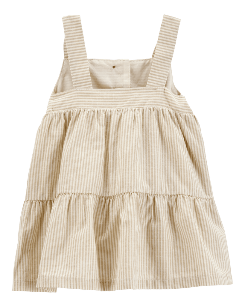 Vestido de algodón y vincha, diseño a rayas - Carter´s