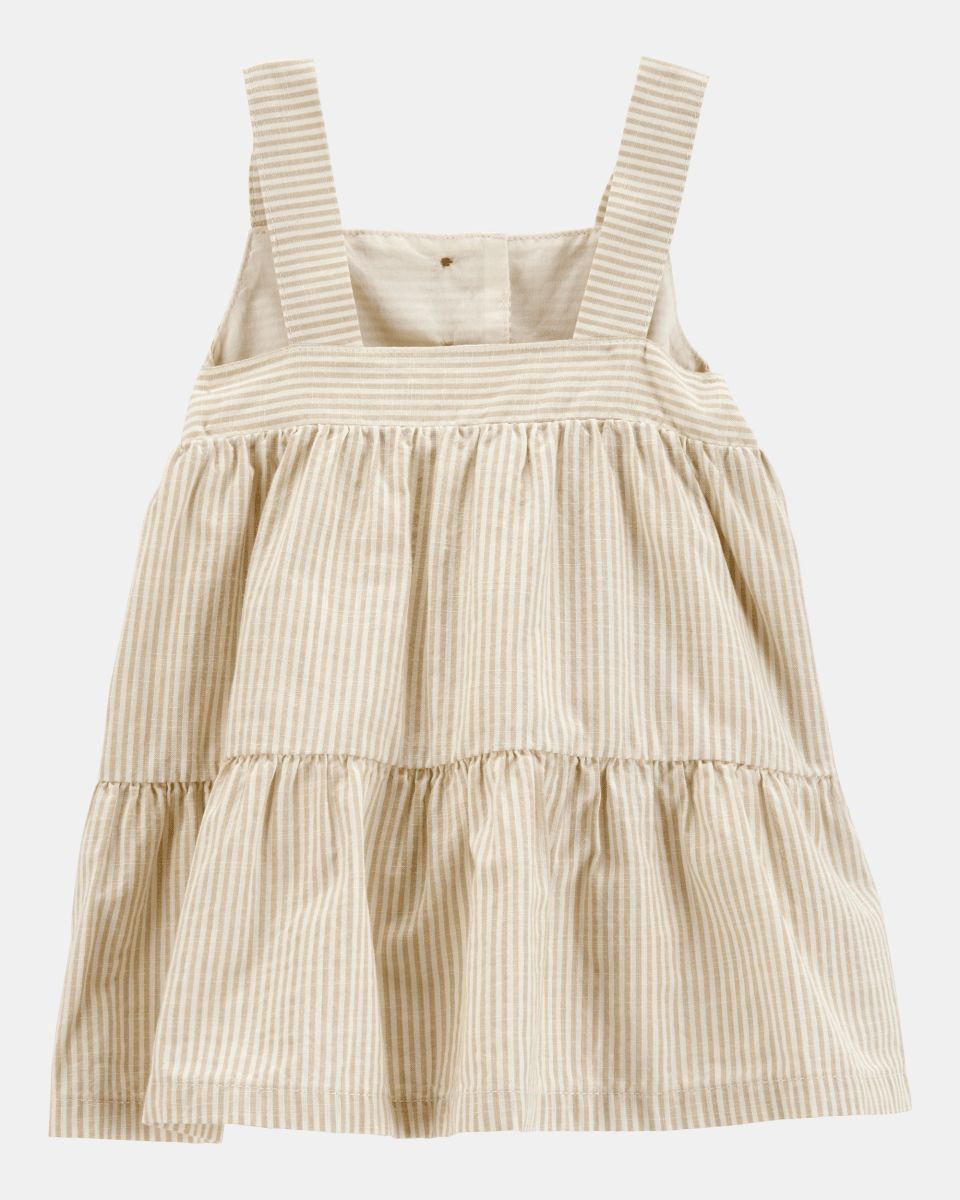 Vestido de algodón y vincha, diseño a rayas - Carter's