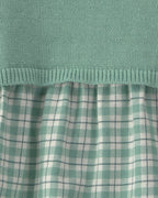 Vestido de franela con chaleco de punto, cuadros verdes - Carter's