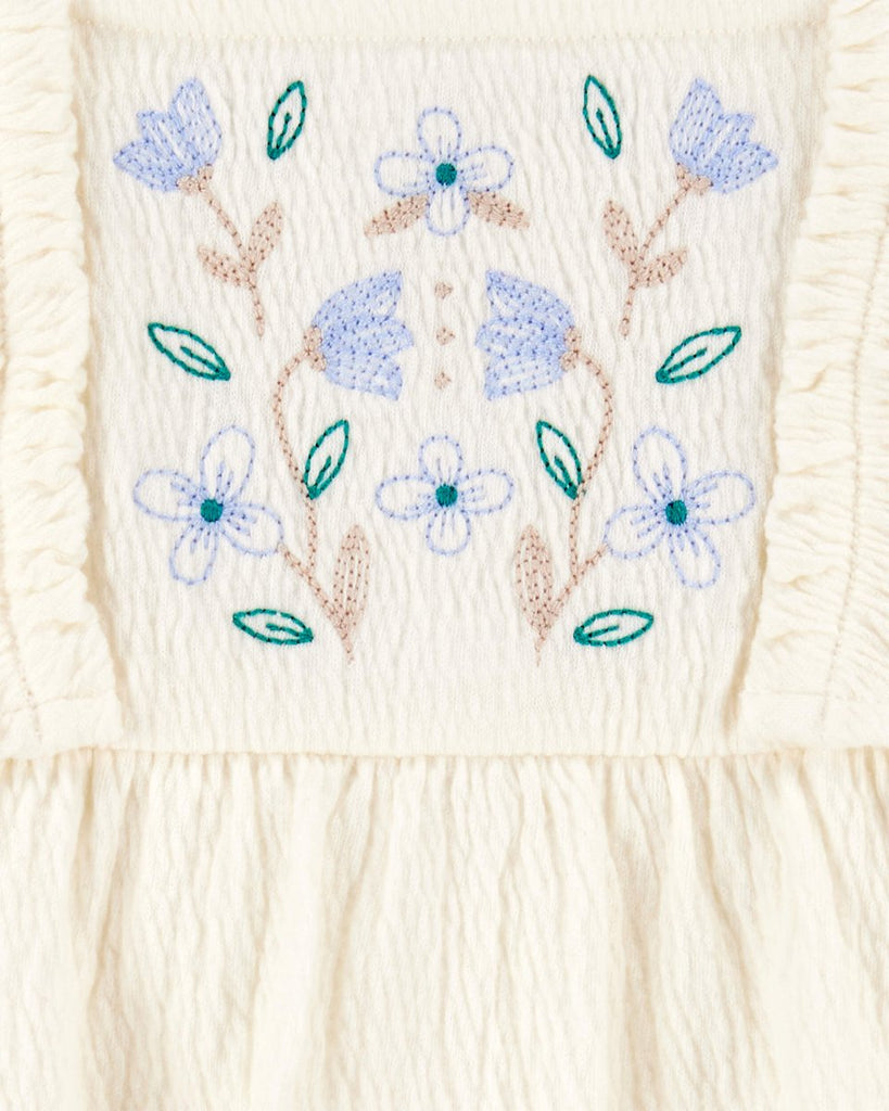 Vestido de jersey, con volados y bordado floral - Carter´s