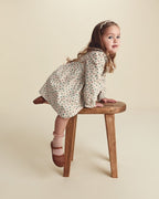 Vestido de pana de manga larga con cuello, floral - Carter's