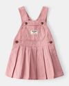 Vestido jumper de algodón plisado rosa