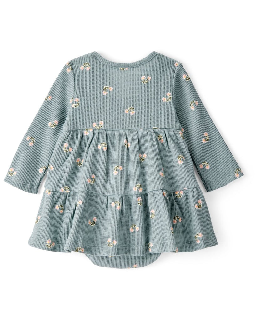 Vestido térmico verde con estampado floral para bebé niña - Carter's